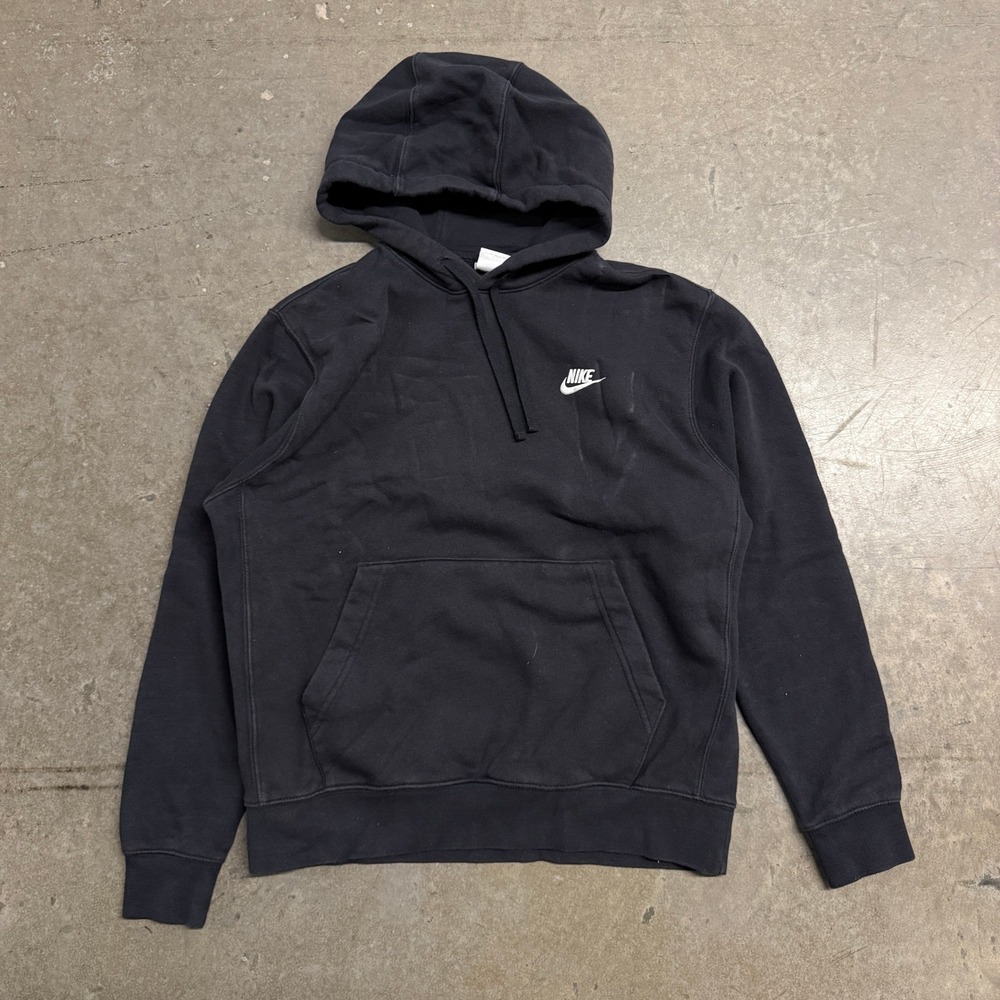 Nike Sportswear Club Fleece Hoodie Mens Medium Black Pullover Futura Logo 2338